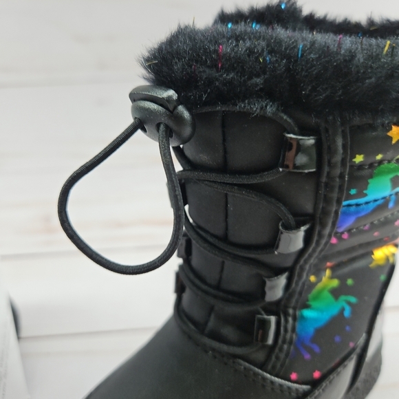 Totes Toddler Reena Black Waterproof Snow Boots Size 5T Unicorn Pink‎ - Picture 3 of 10